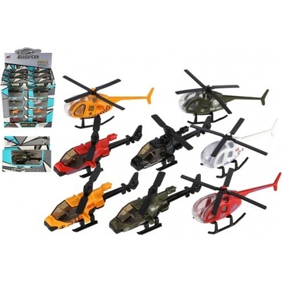Teddies Vrtulník/Helikoptéra kov/plast 10cm mix barev 12x9x5cm v krabičce 1 kus