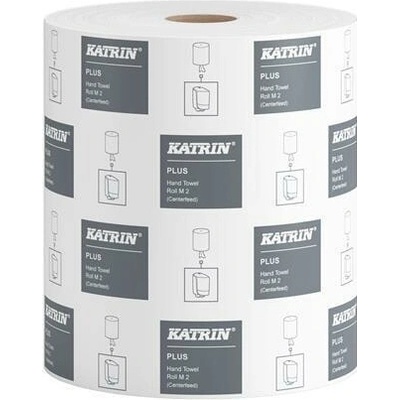 Papírové utěrky "Plus M/100", sněhově bílá, role, 2-vrstvé, 6 ks/balení, KATRIN 95517