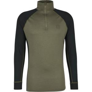 Stoic Мъжко мериносово термобельо Stoic Merino180 BengtSt. Half Zip Merino base layer - Black / Olive Green (015-2079-0512)