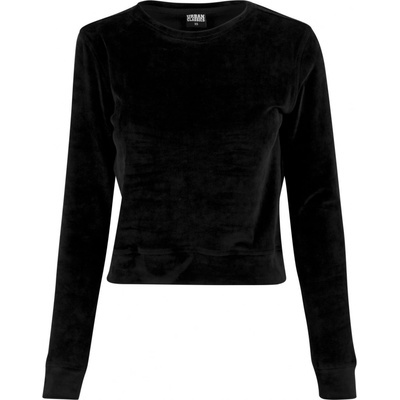 Urban Classics Ladies Short Velvet crew Women Sweatshirt black