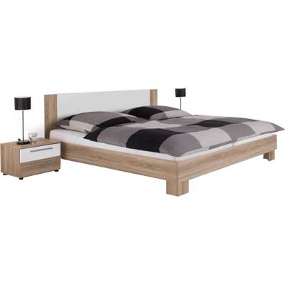 Комплект легло с 2 нощни шкафчета Martina loz 180 дъб сонома и бяло