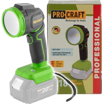 PROCRAFT Акумулаторен LED фенер PROCRAFT LL18bb - 20V, висока яркост, регулируема глава (Solo) (LL18bb)