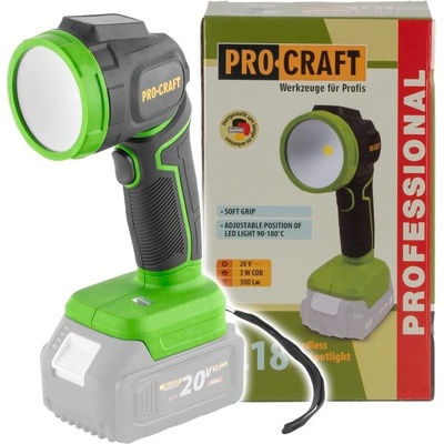 PROCRAFT Акумулаторен LED фенер PROCRAFT LL18bb - 20V, висока яркост, регулируема глава (Solo) (LL18bb)