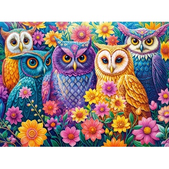 Castorland - Puzzle Flower Owl Meeting - 3 000 piese