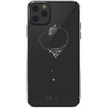 Pouzdro KINGXBAR Apple iPhone 11 Pro Max - čiré s kamínky Swarovski - srdce - černé