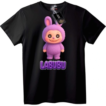NOONEBRAND Тениска Labubu Лилаво Зайче - S, Black