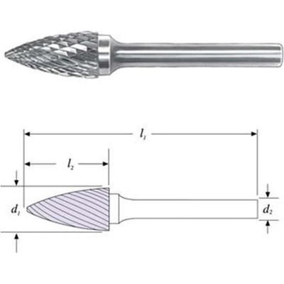SGS 24042 (SG-3MZ) - Fréza technická SG-3MZ stromeček - špička pr.10,0x20mm, stopka 6mm