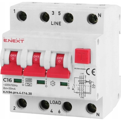 Proudový chránič Enext 400 V IP20 16 A