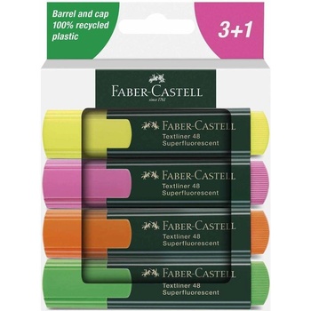 Faber-Castell Текст маркер 1548, 4 цвята, в картонена кутия (1010100141)