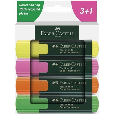Faber-Castell Текст маркер 1548, 4 цвята, в картонена кутия (1010100141)