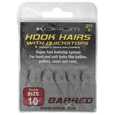 Korum Barbed Hook Hairs with Quickstop vel.16 5ks