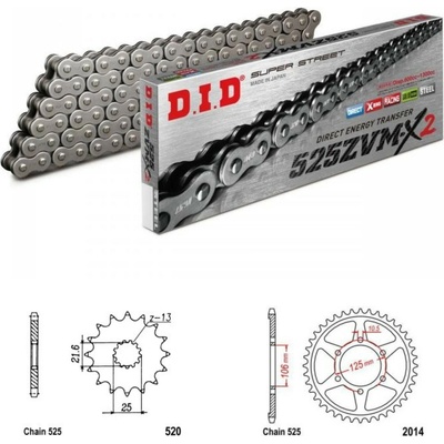 D.I.D Řetězová sada Triumph 800 Tiger XR 11-20