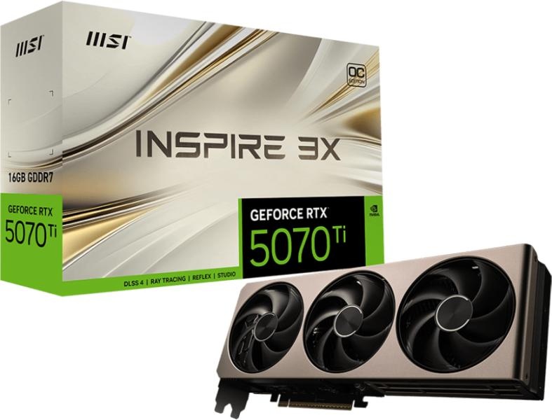MSI GeForce RTX 5070 Ti INSPIRE 3X OC 16GB GDDR7 256bit