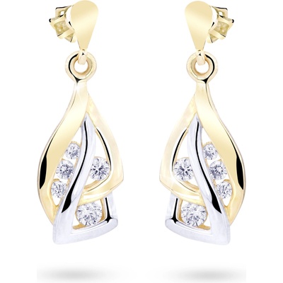 Cutie Jewellery - gold Visací náušnice Z8045 ze zlata se zirkony