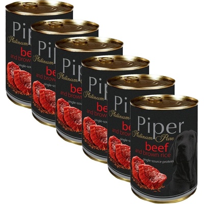 Piper Platinum Pure hovädzie a hnedá ryža 6 x 400 g