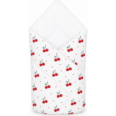 Baby Nellys Kojenecká zavinovačka Klasik Cherries bílá s třešničkami