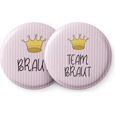 Spielehelden Odznaky Korunka na holčičí rozlučku se svobodou 12 odznaků 5, 6 cm extra velký dárek pro rozlučku se svobodou (AMZBUTA021) (AMZBUTA021)