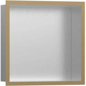 Hansgrohe XtraStoris Individual - Ниша за вграждане в стена с дизайнерска рамка, 30x30x10 см, матирана неръждаема стомана/матиран бронз 56097140 (56097140)