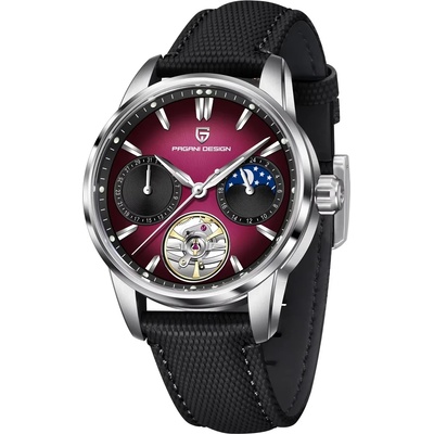 Pagani Design Мъжки часовник Pagani Design Trouvaille, Механичен, Черен / Сребрист (PD-YS021-BLACK-PURPLE)