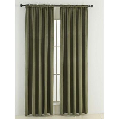 MKLuzkoviny.cz Sametové zatemňovací závěsy Cesar olivové - 140 x 250 cm (2ks) - řasící stuha