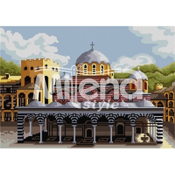 Milena Style Рилски манастир - гоблен със схема конци dmc 1: 4