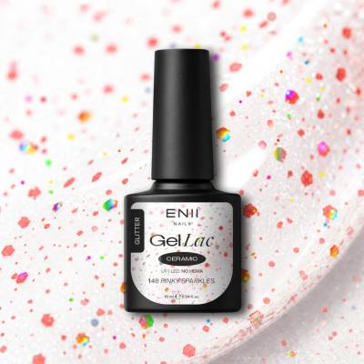 ENII NAILS Gel lak Ceramic 148 Pinky Sparkles 10 ml