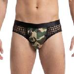 Cotelli Collection Мрежести слипове с камуфлажна окраска "camouflage bikini" размер s-l