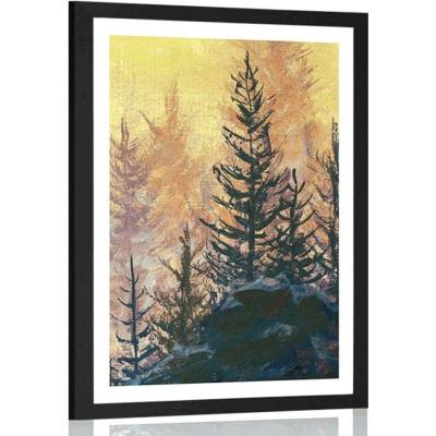 Plakát s paspartou umělecká malba - 20x30 silver