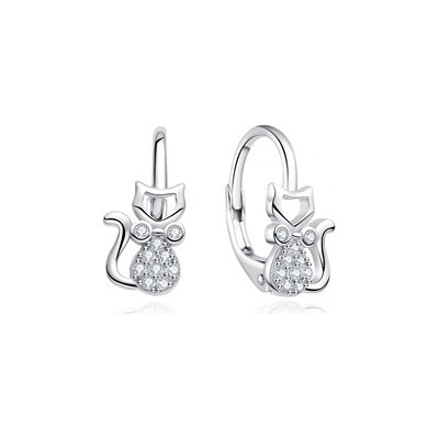 Nubis Stříbrné dívčí náušnice kočičky DN-0108