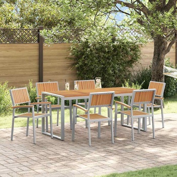 vidaXL Комплект за хранене в градината 7 pcs Сив (3284372)