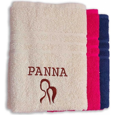 Top textil Osuška s vyšitým znamením zvěrokruhu „ Panna" 70x140 cm krémová