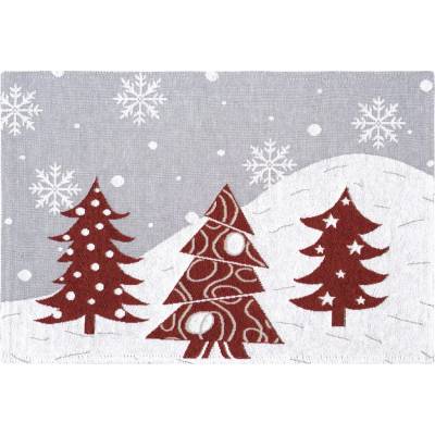 SCANquilt Prestieranie motiv stromy a vločky biela červená 32x48cm