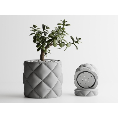 Декоративна саксия Atlanta светло сив мат