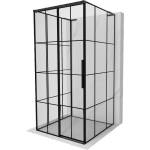Mexen Rox-3S L тристенна плъзгаща се лява душ кабина 100 x 100 см, черна решетка, черна - 8C2L-100-100-70-77-3S-L (8C2L-100-100-70-77-3S-L)