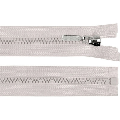 Kostěný zip No 5 délka 70 cm s ozdobným jezdcem, malé, 310 šedobéžová