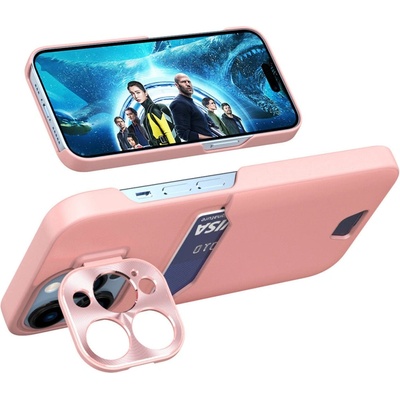 HQWear Кейс с отделение за карти HQWear Leather Stand Case за Samsung Galaxy S23, със стойка, розов (9145576274903)