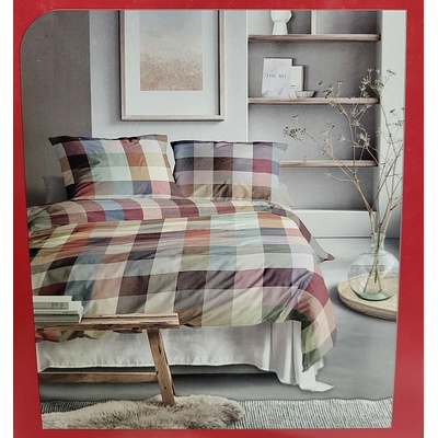 IRISETTE luxusné flanel obliečky ZOBEL 8600-90 MULTI KOCKY 70x90 a 140x200