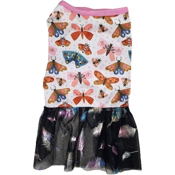 Tiger`s Heart Рокля за куче с пеперуди и тюлена пола