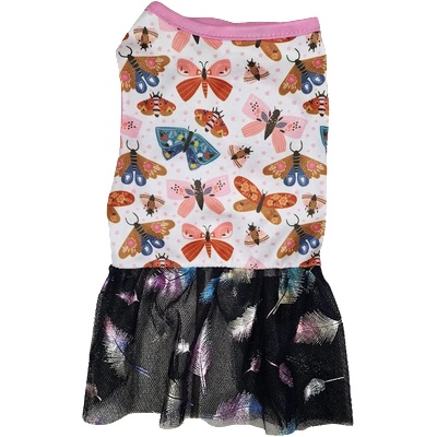 Tiger`s Heart Рокля за куче с пеперуди и тюлена пола