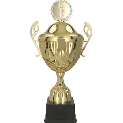 Kovový pohár s poklicí Zlatý Výška: 21 cm Průměr: 8 cm
