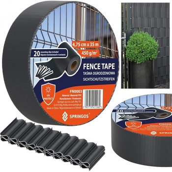 SPRINGOS Tieniaca plotová páska 4,75 cm x 35m, antracitová SPRINGOS FN0003