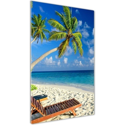 Vertikálny foto obraz sklenený Tropická pláž 50x100 cm