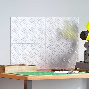 vidaXL Шахматни плочи 4 pcs Сребрист 30 x 20 cm Алуминий (4104240)