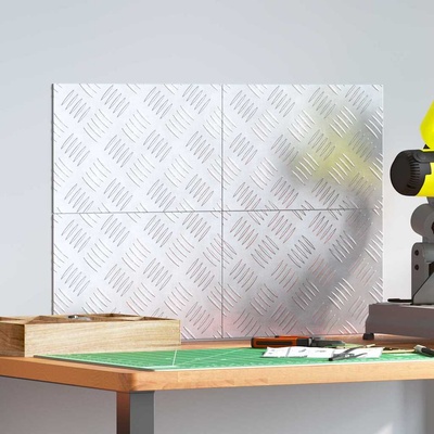 vidaXL Стъпало Правоъгълна 4 pcs Сребрист 30 x 20 cm Алуминий (4104240)