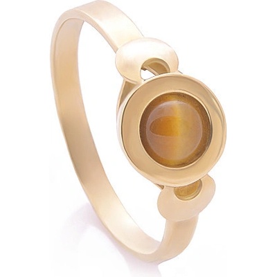 Zlatnictví Zlatíčko prsten ze žlutého zlata tygří oko kulaté 820.00106