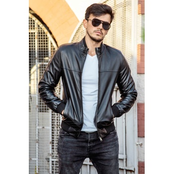 Leonardo Мъжко кожено яке - Черно 987621 #266614 (266614_Черно)