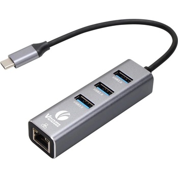 VCom Докинг станция VCom DH311B, от USB-C към 3x USB-A, 1x RJ45, сива (DH311B)