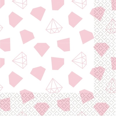 Amscan ubrousky papírové Diamant 16ks 33x33cm