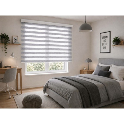 Zebra-shop Den a noc Maxi Premium Šedý melír BH 170 150 x 145 cm bílá vpravo