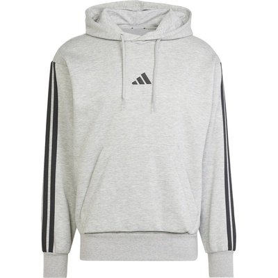 Adidas Мъжки суичър Adidas Essentials Fleece 3-Stripes Hoodie Mens - MedGrey/White